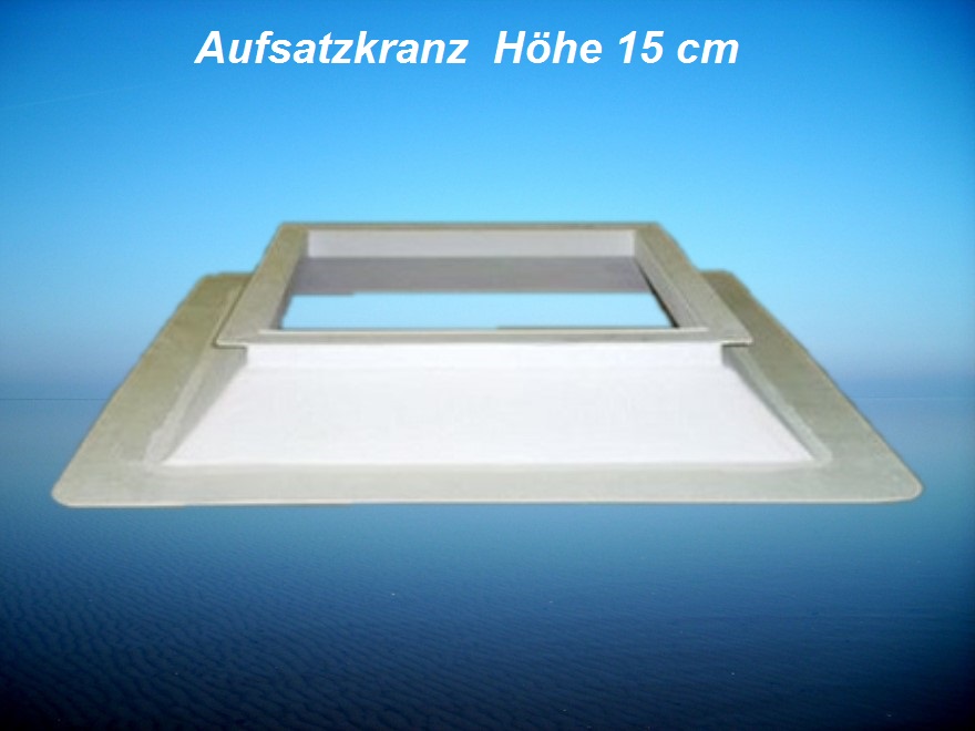 Aufsatzkranz Standard 75 x 75 cm - Dachausschnitt, 55 x 55 cm - Lichteinfall